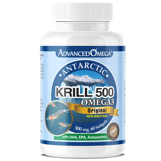 AdvancedOmega® Antarctic Krill Oil 500mg with DHA, EPA, Astaxanthin (60 Softgels)