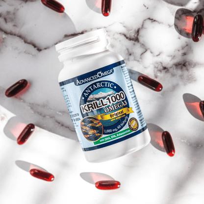 AdvancedOmega® Antarctic Krill Oil 1000mg with DHA, EPA, Astaxanthin (60 Softgels)(6 Pack)